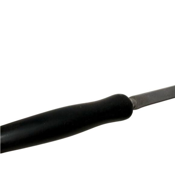 Vintage Ekco Forge Slotted Serving Spoon 12” White Floral Handle Stainless - Picture 6 of 6